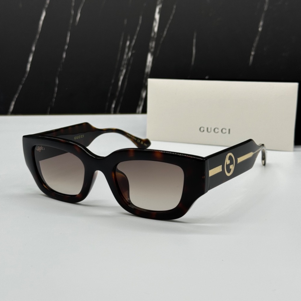 NEW GG1558SK 002 HAVANA BROWN SQUARE WOMEN GUCCI SUNGLASSES